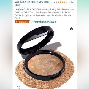 LAURA GELLER Baked BalanceNBrighten Color Correcting Powder Foundation-Medium